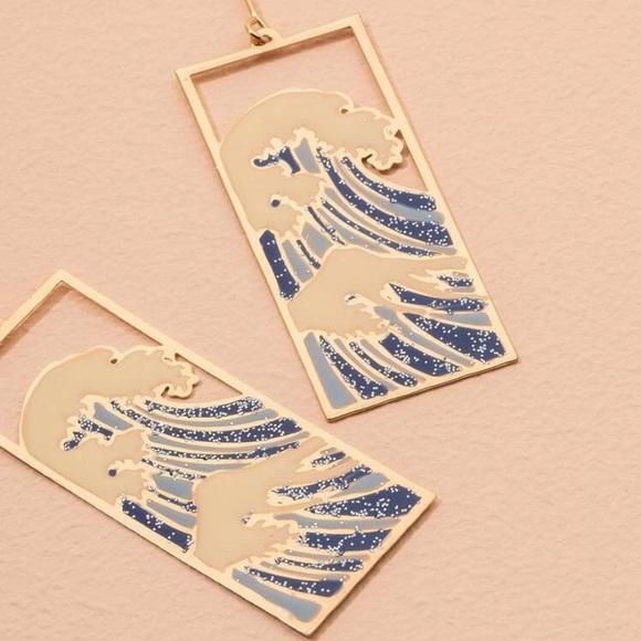 Wave dangling earring - Picture 2 of 3